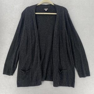 J Jill Cardigan Sweater Womens XL Marled Open Front Silk Cozy Coastal Laganlook